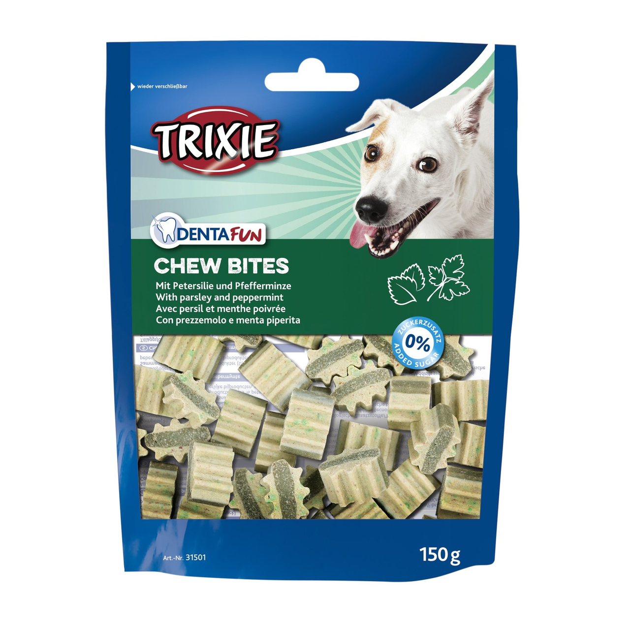 

Лакомство для собак Trixie Denta Fun Chew Bites 150 г (петрушка и мята)