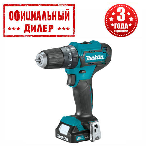

Аккумуляторный ударный шуруповерт Makita HP333DWYE (10.8 В,1.5Ач, двухскоростной)