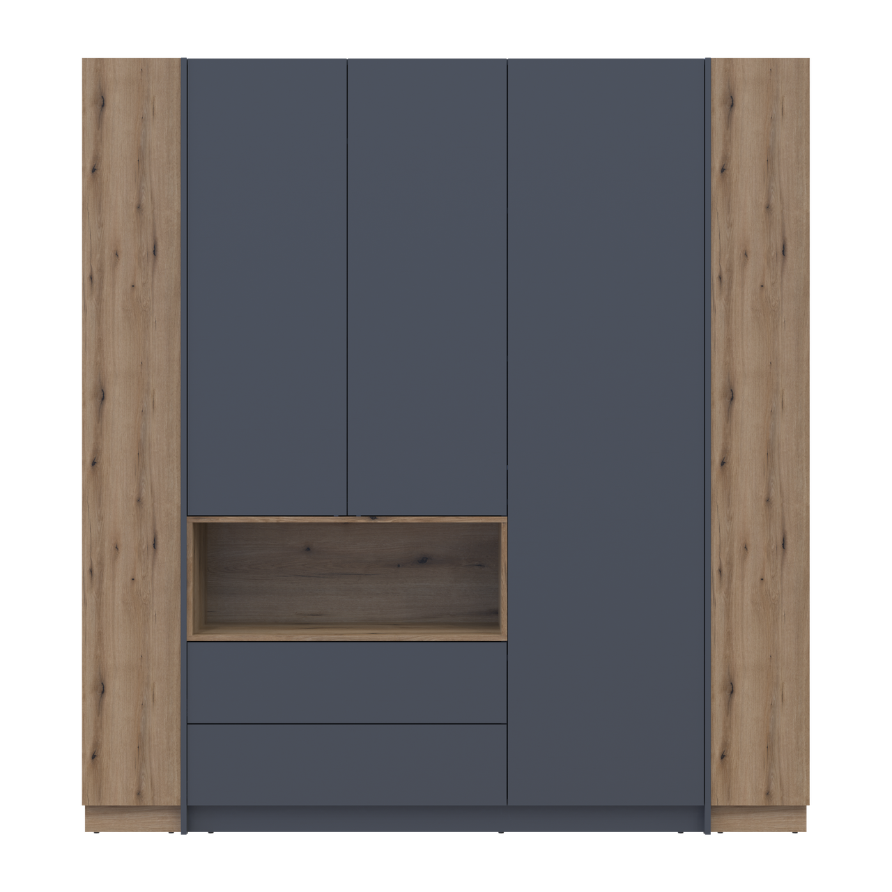 Шафа для одягу з нішею та етажеркою Doros Дейл Графіт/Дуб Евок 3 ДСП 178х52х220 (42005156) 9