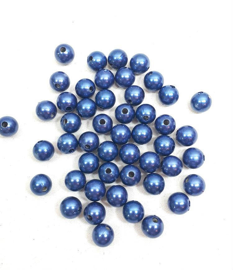 

Пластиковые бусины d 9-10мм ,цвет синий(1 упаковка 50 бусин)