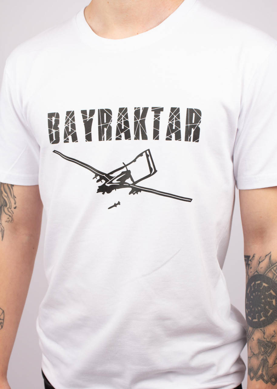 

Футболка мужская однотонная хлопковая Bayraktar L белая