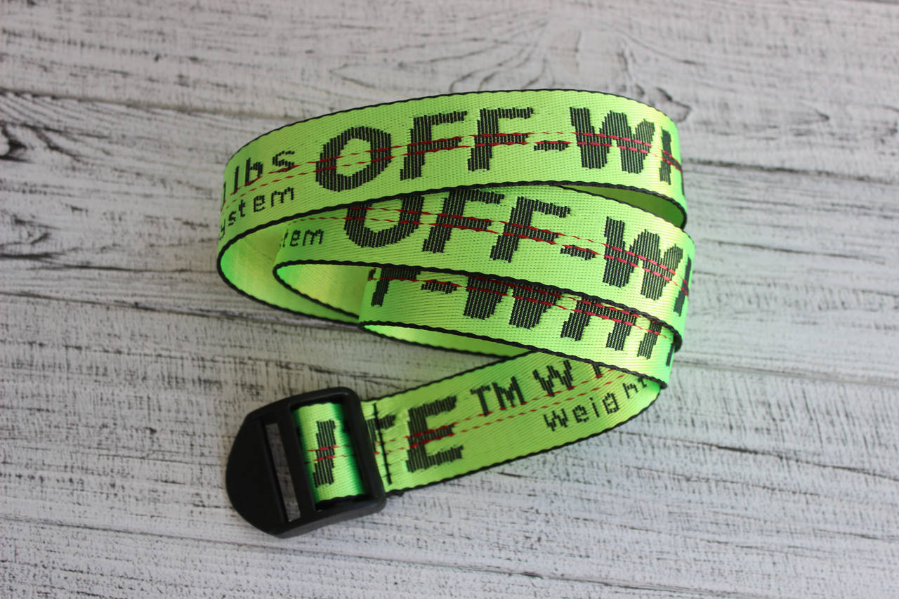 

Салатовый ремень Off white зеленый оранжевый