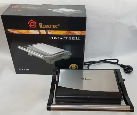 

Гриль электрический 1000 Вт контактный прижимной Domotec MS 7708