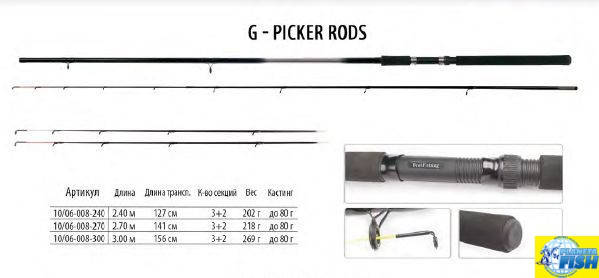 

Пикер BratFishing G-Picker Rods 2,4m (up to 80g)