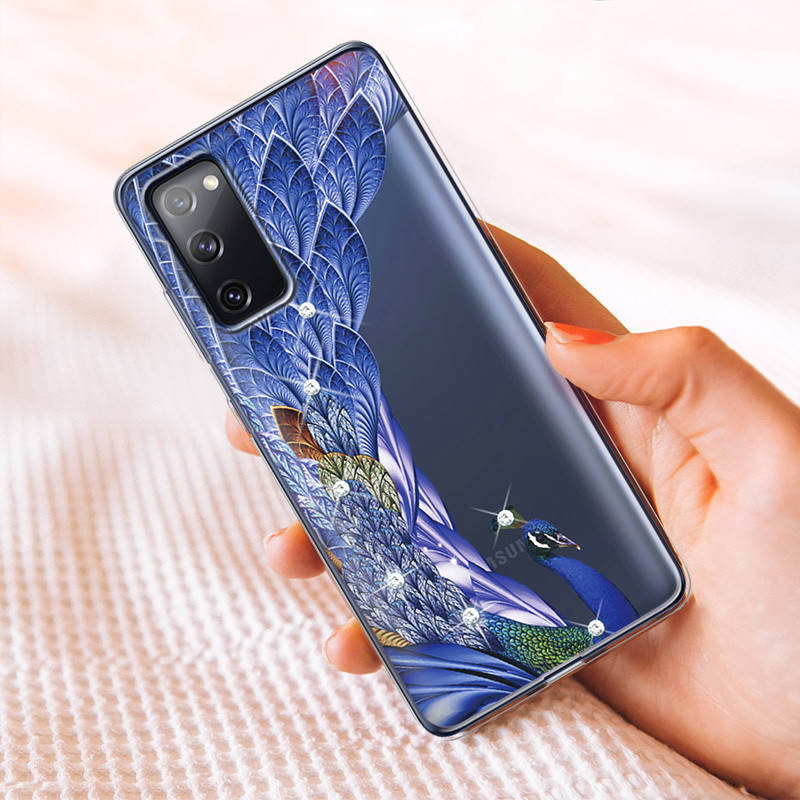 

Чехол Samsung Galaxy S20FE павлин со стразами