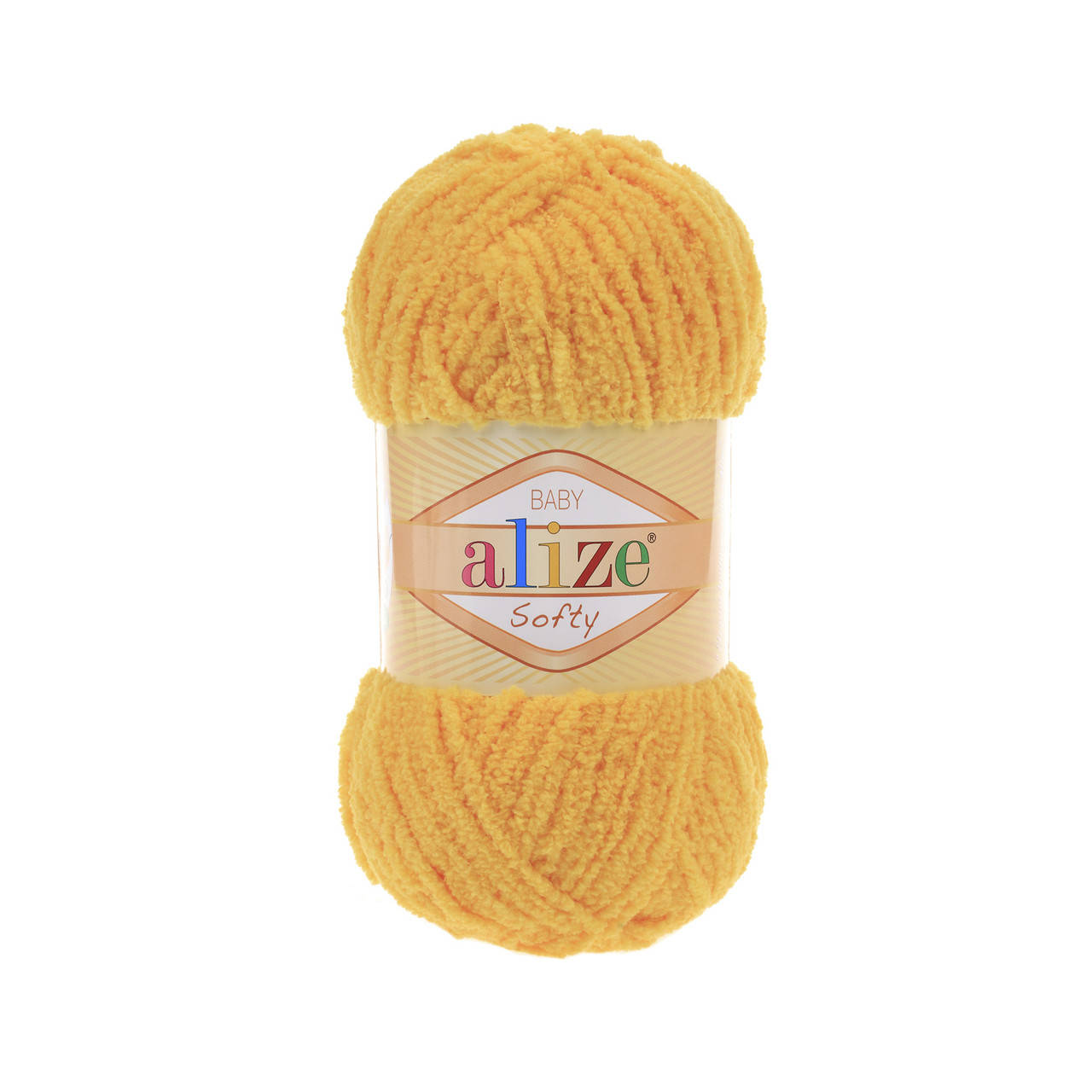 

Alize Softy (Ализе Софти) № 216 желтый (Пряжа плюшевая, нитки для вязания)