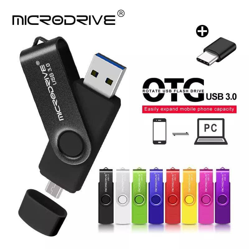 

ФЛЕШКА MICRODRIVE USB 32GB двухстороняя флешка 3,0 micro usb + type-c Чёрный