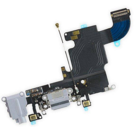 

Нижний шлейф зарядки iPhone 6S с разъемом наушников и микрофоном Original Grey