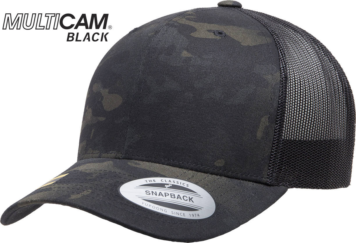 

Кепка Yupoong CLASSICS Black Multicam Retro Trucker, Черный