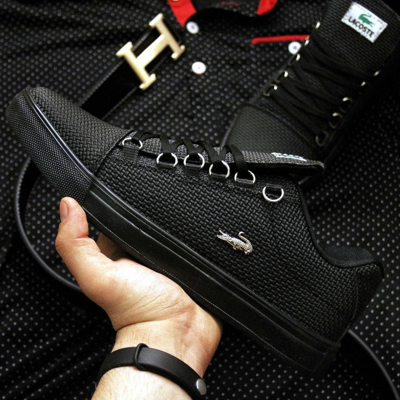 

Кроссовки мужские , Lacoste , черные, 40-44