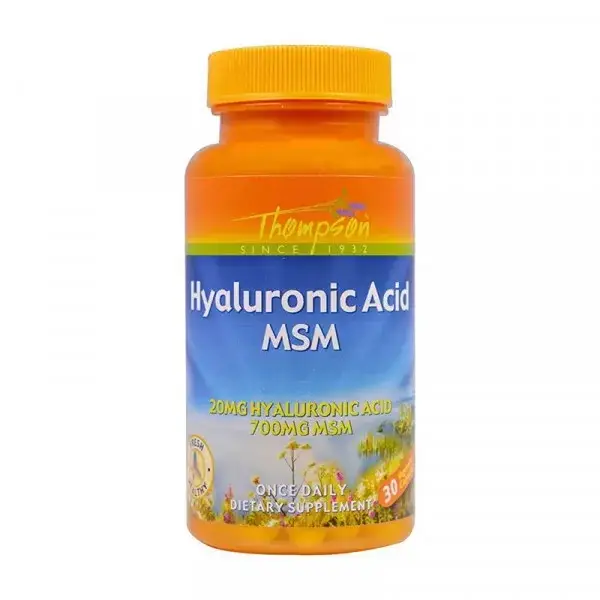 

Гиалуроновая кислота + сера Thompson Hyaluronic Acid MSM 30 veg caps