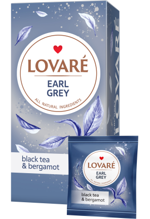 

Черный чай с бергамотом 24 пакетика Ловаре EARL GREY Lovare