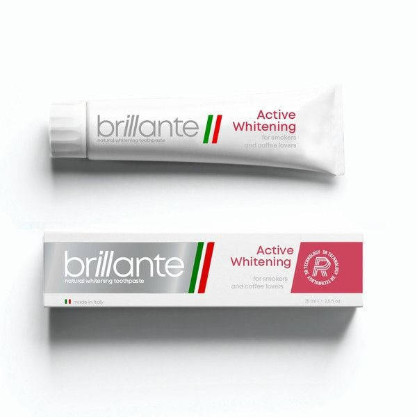 

Зубная паста Brilliante Active Whitening для курящих и ценителей кофе, 75 мл