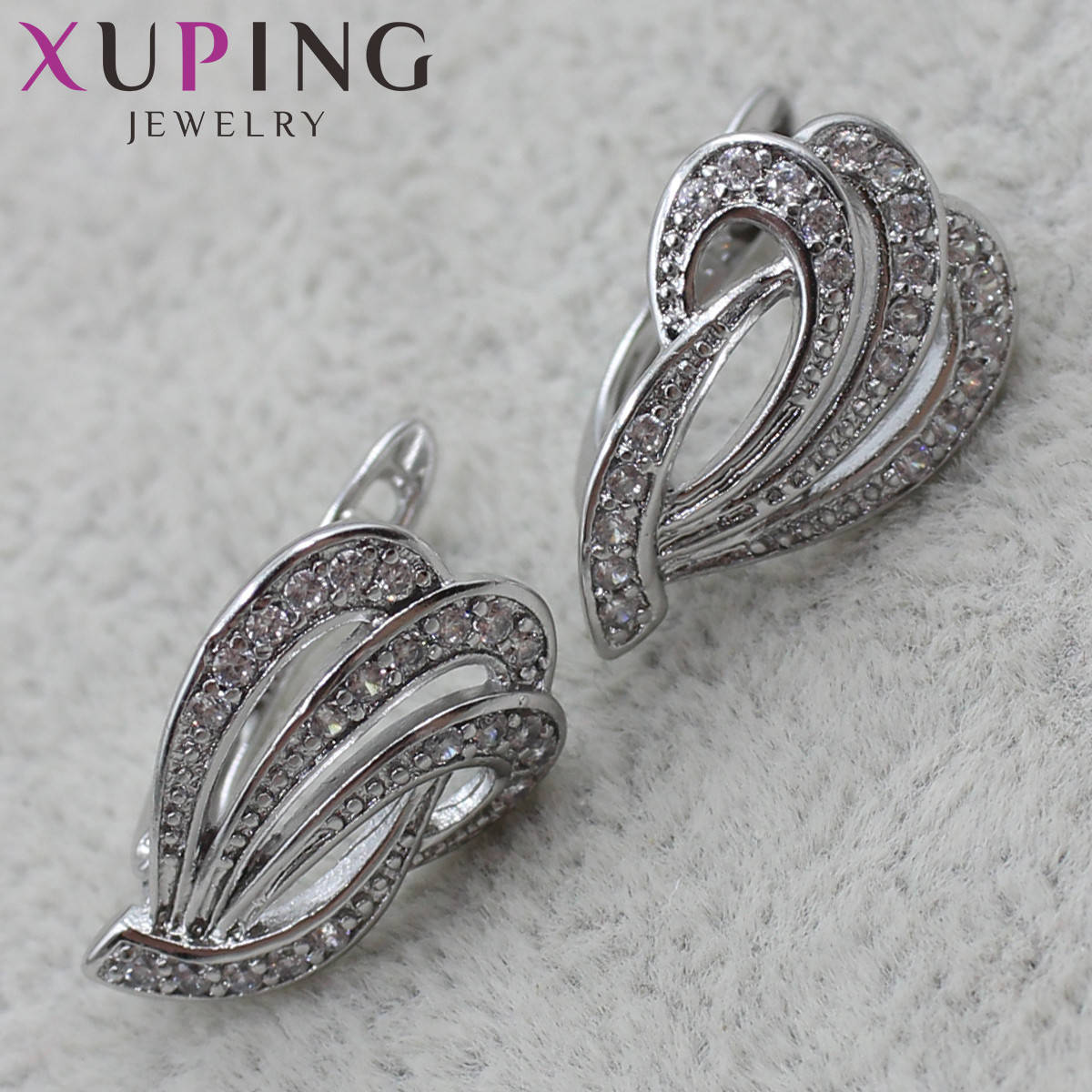 

Серёжки женские медицинское золото Xuping Jewelry английский замок с кристаллами 24K