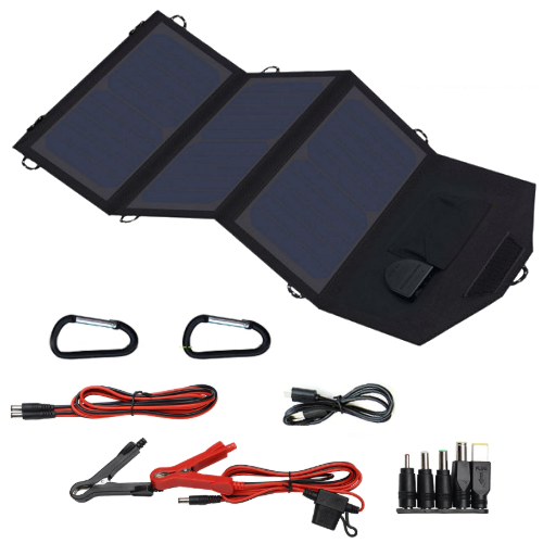 

Солнечное Зарядное Allpowers 21 Watt USB+DС, солнечная зарядка, солнечная батарея для телефонов, АКБ, Черный