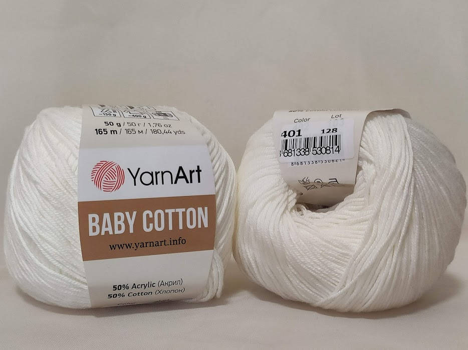 

YarnArt Baby Cotton 401 светло-молочный