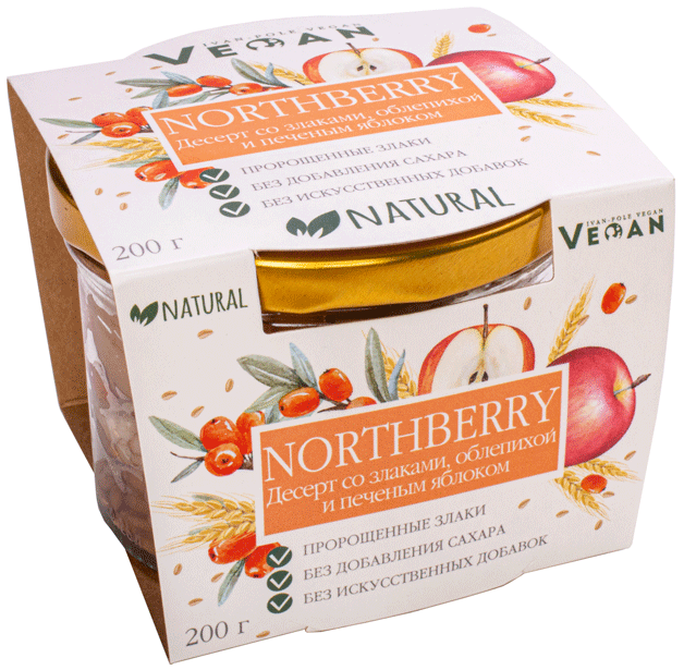 

Десерт со злаками и печеным яблоком «Иван-Поле» NORTHBERRY с Облепихой (200 грамм)