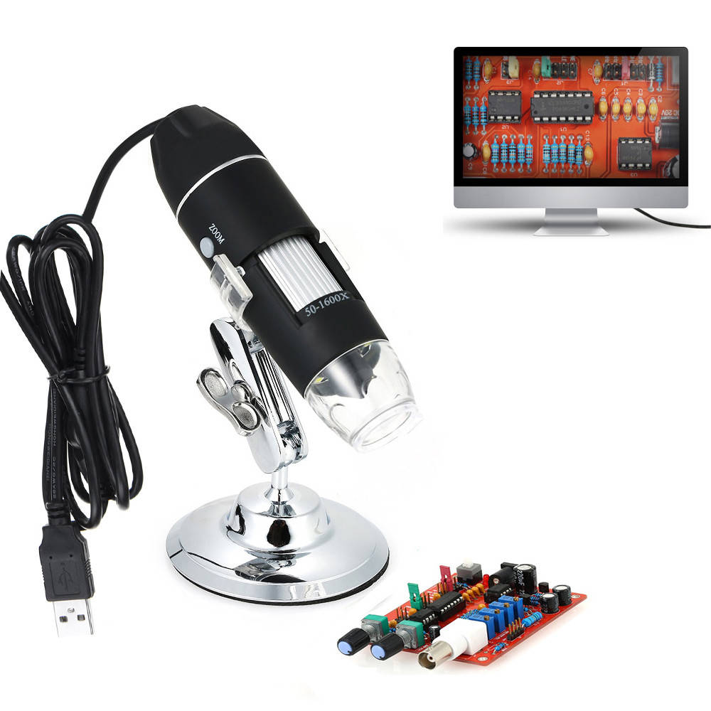 

Цифровой USB микроскоп 1600Х на стойке. USB микроскоп для OTG смартфона