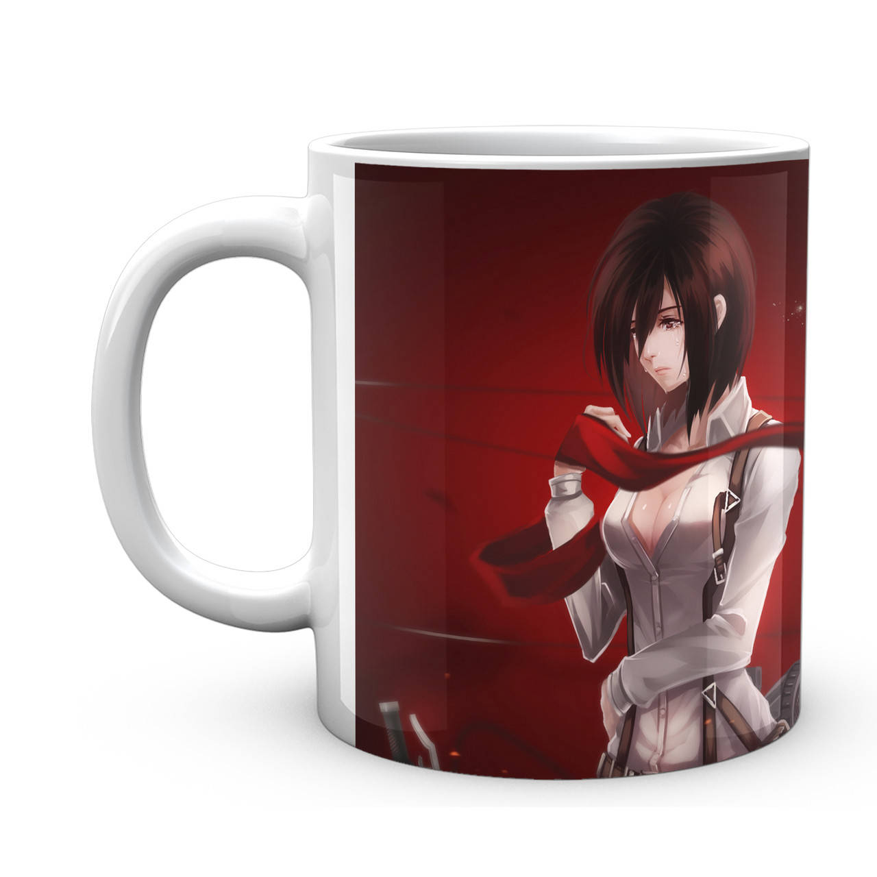 

Кружка Атака Титанов Attack on Titan красный фон AT.02.53, Белый