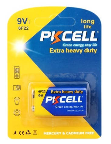 

Батарейка солевая PKCELL 9V/6LR61, крона, 1 штука в блистере цена за блистер, Q10