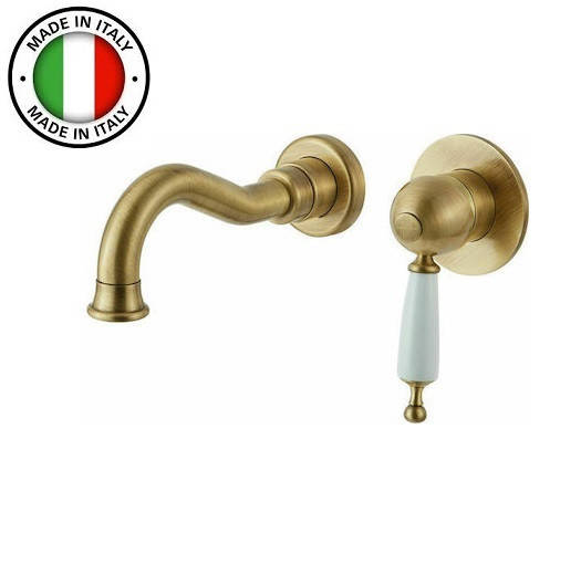 

Бронзовый смеситель для умывальника из стены 19 см Bugnatese Oxford OXBR6345, Бронза