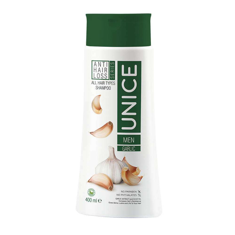 

Мужской шампунь против выпадения волос с экстрактом чеснока Unice, 400 мл