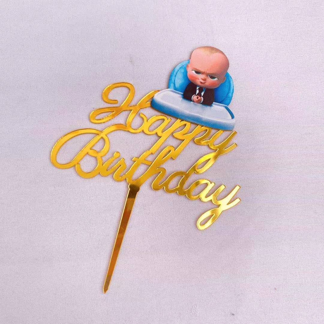 

Топпер в торт акриловый "Happy Birthday": Босс Молокосос