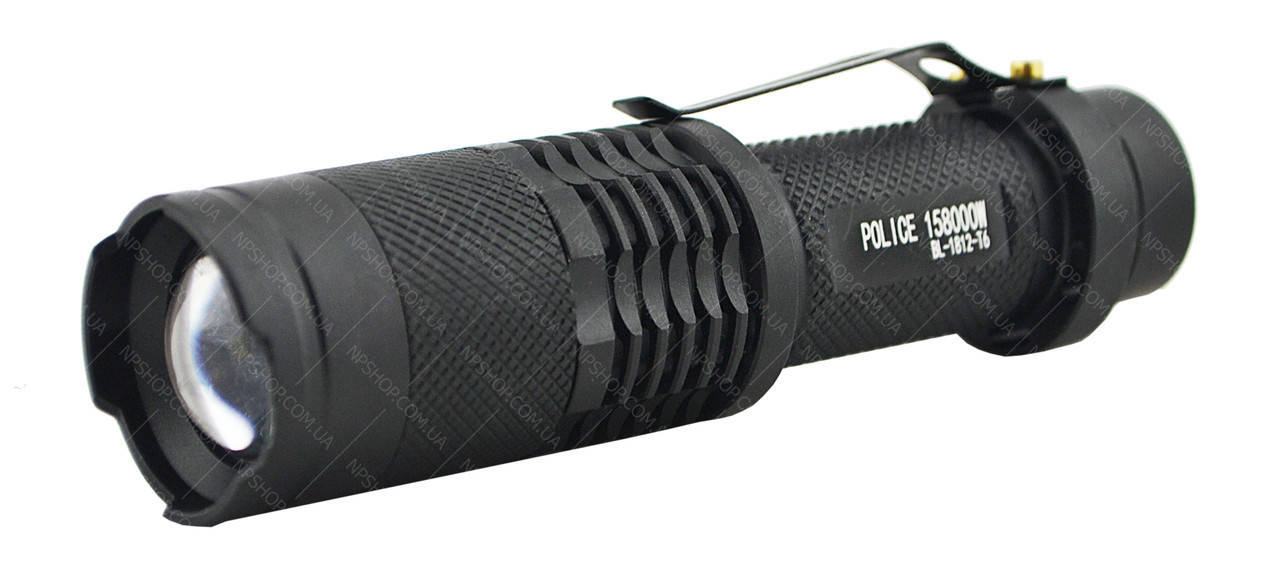 

Тактический ручной фонарик POLICE BL 1812 T6, Черный