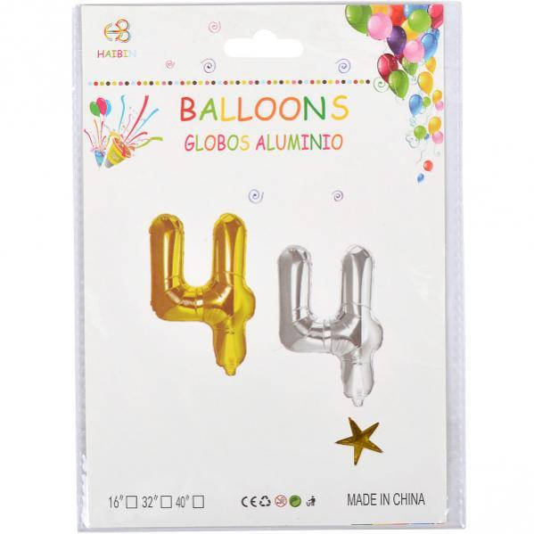 

Фольгированная цифра 4 ЗОЛОТО 40 Китай