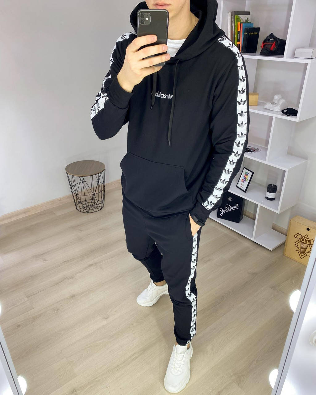 

Мужской спортивный костюм Kappa черный весенний Капа с лампасами M