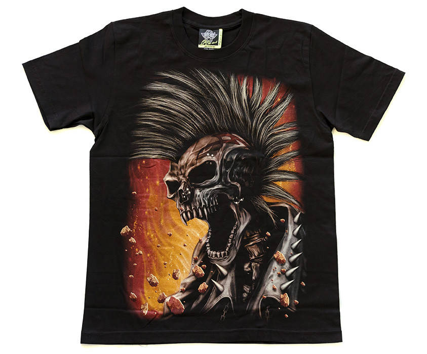 

Футболка Скелет с ирокезом (светится в темноте), Размер M