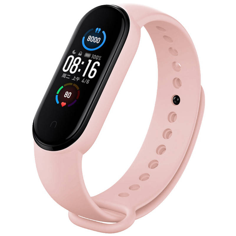 

Mi band 5 6 ремешок ми бенд 6 5 силиконовый Светло-розовый
