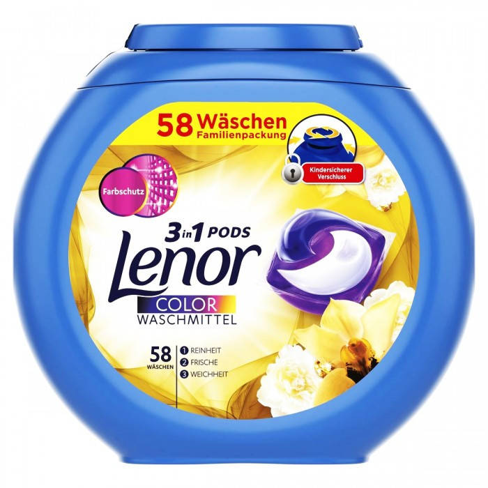 

Капсулы для стирки цветного Lenor 3в1 Золотая Орхидея 58 капс