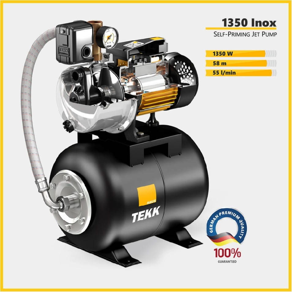 

Насосная станция TEKK HAUS BS 1350 Inox 24л 1.35 кВт (Германия)