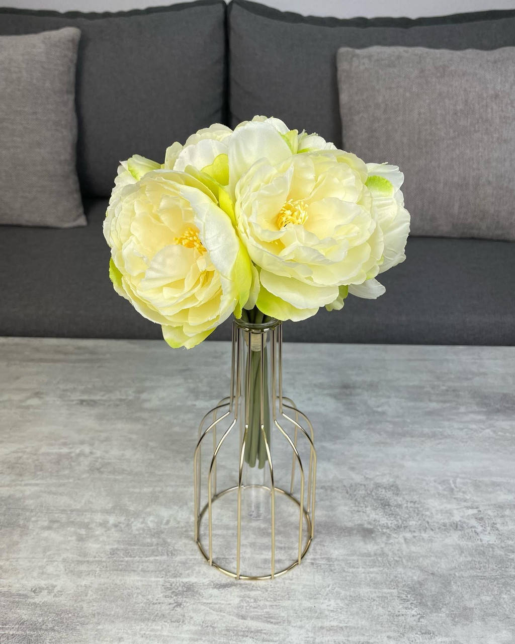 

Букет пионов из 7 шт, 30 см, салатовый градиент, 451