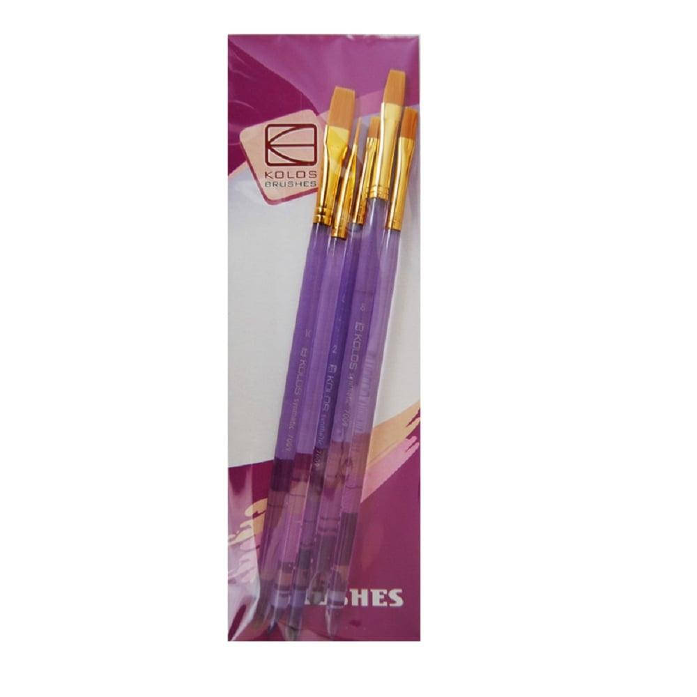 

Набір плоских пензлів 5 шт., Синтетика, 7009, KOLOS