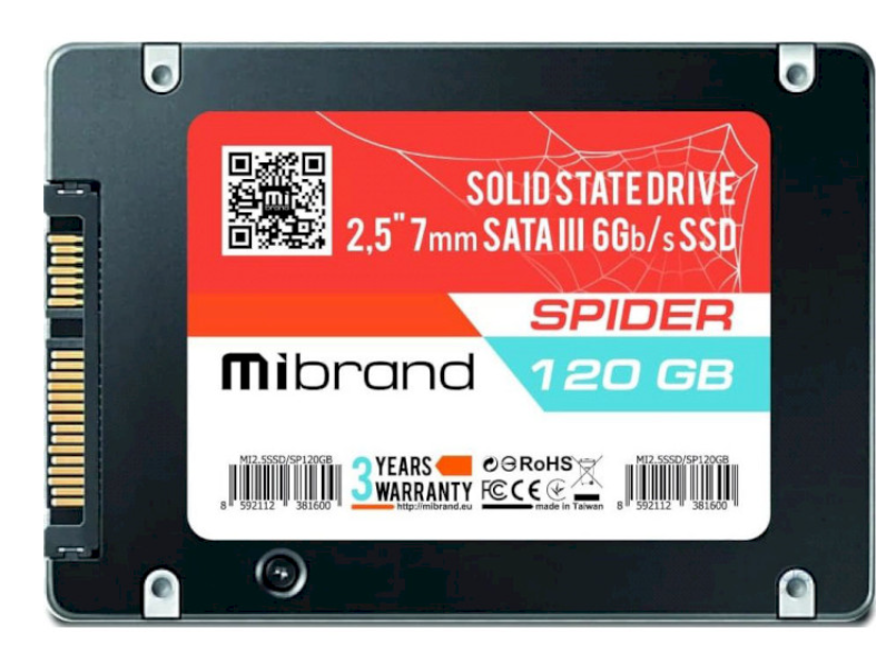 

Накопитель 2.5" SSD 120GB Mibrand Spider (MI2.5SSD/SP120GB) Bulk