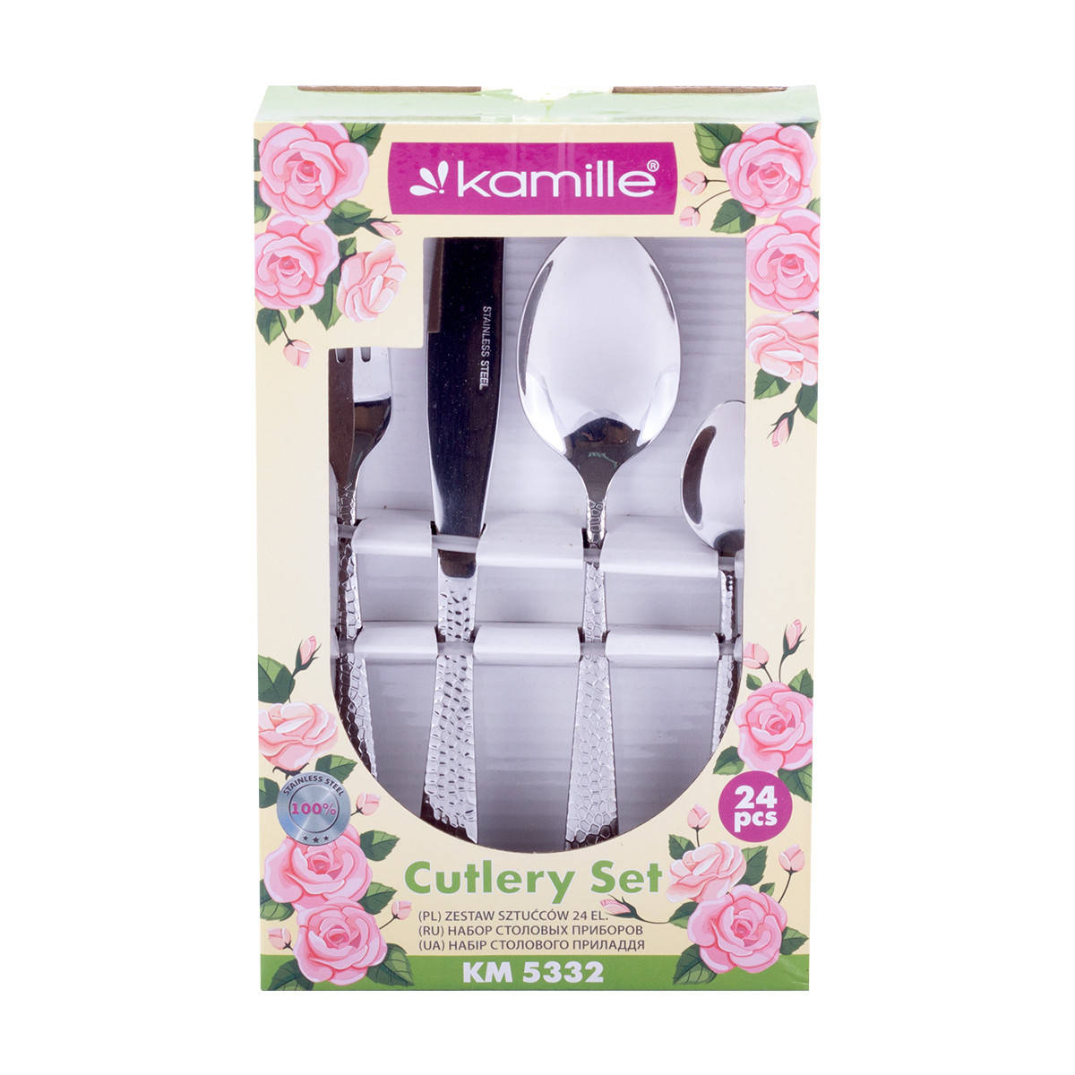 

Набор столовых приборов Kamille 24 предмета из нержавеющей стали KM-5332