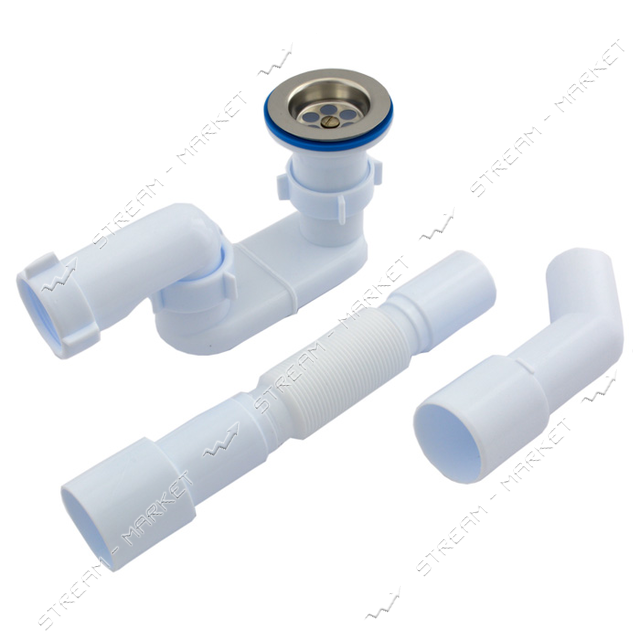 

Сифон для душевого поддона АниПласт E016 плоский с нержавеющим выпуском 1 1/2" с гибкой трубой