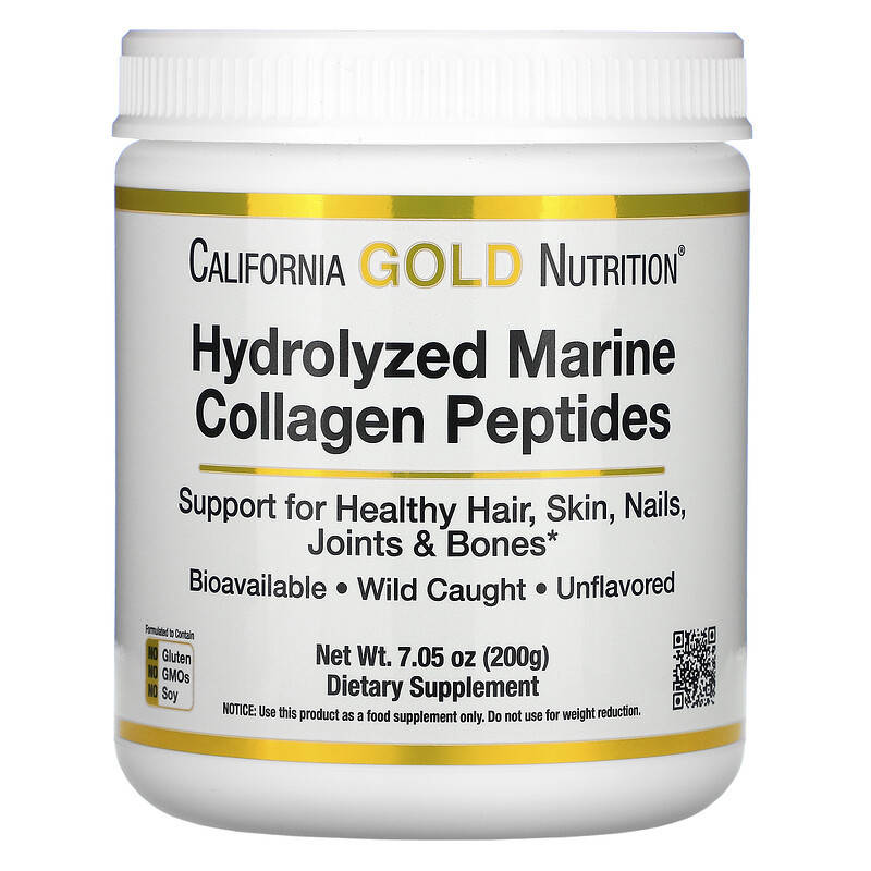 

California Gold Hydrolyzed Marine Collagen Peptides 200 gr Пептиды гидролизованного морского коллаг
