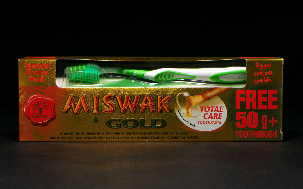 

Зубная паста без фтора Dabur MISWAK GOLD (Дабур Мисвак голд) 170 г +щетка