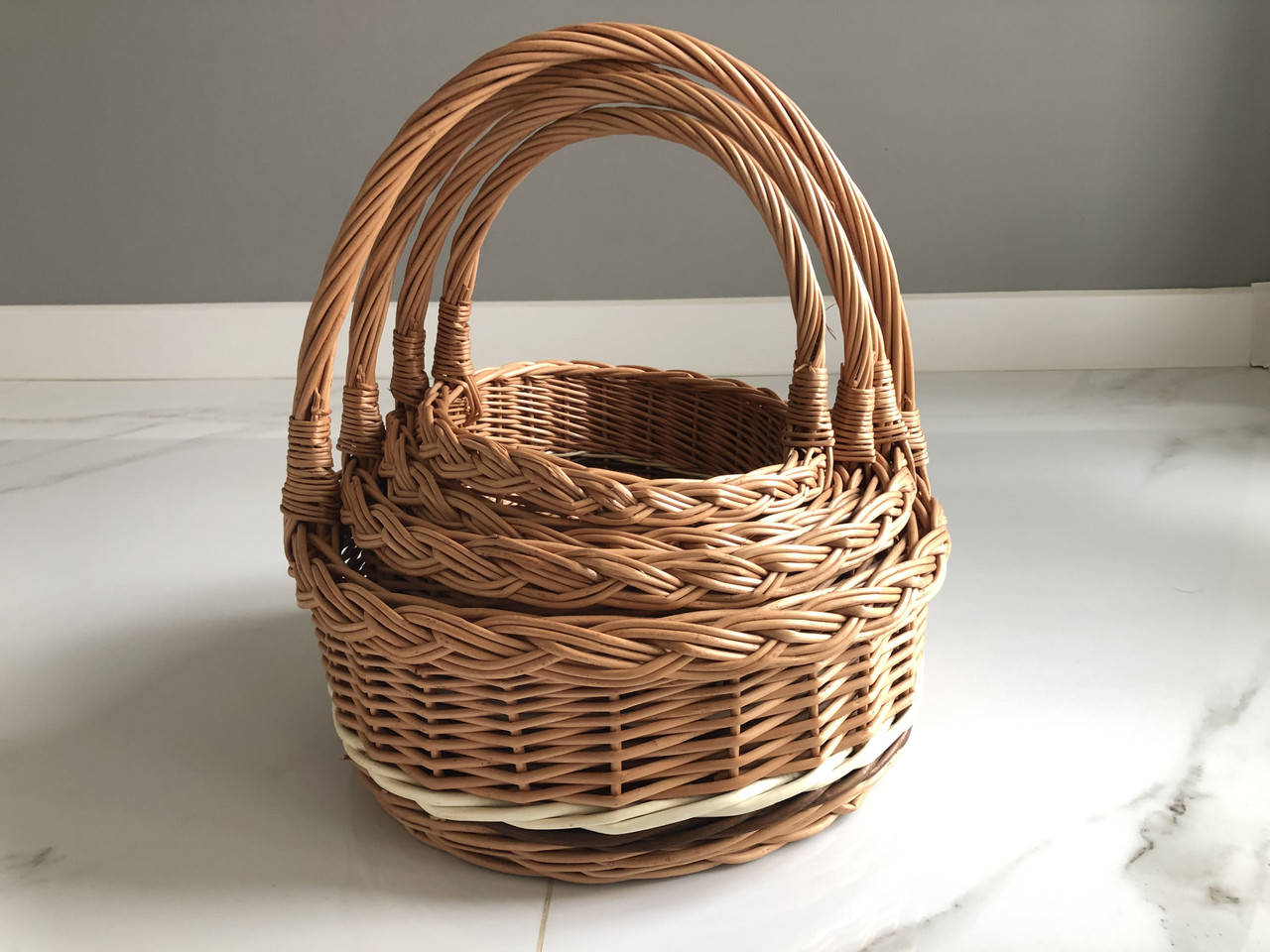 

Корзина натуральна кругла «Ягідна» набір 4 шт.