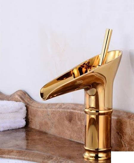 

Смеситель для умывальника каскадный Art Design Cascade CH3002 золотой