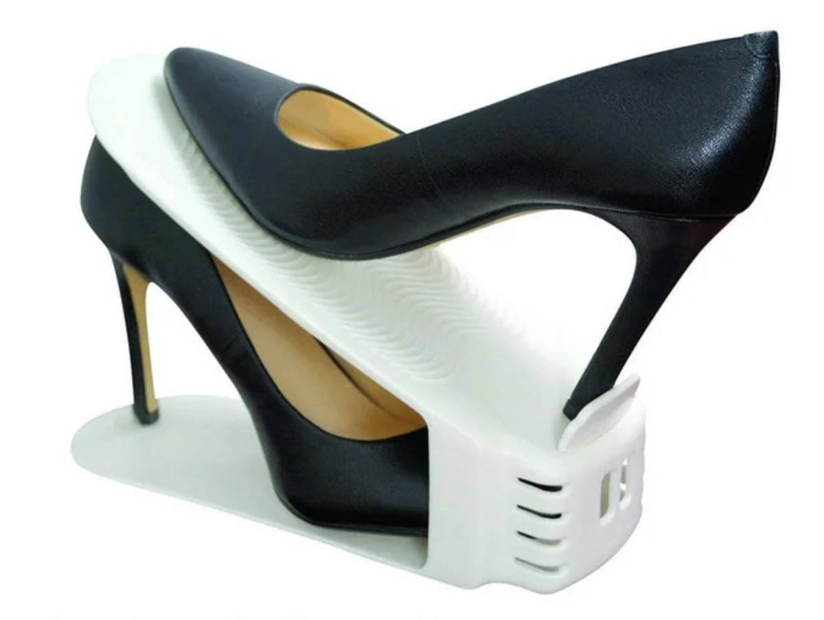 

Подставка-органайзер для компактног оразмещения обуви на полке SHOES HOLDER Белая, Белый