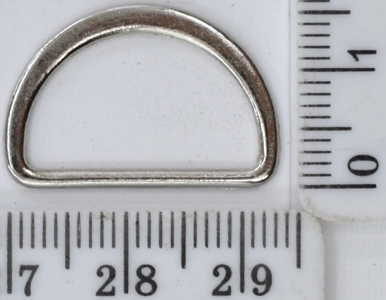 

Полукольцо метал под тесьму 20 мм никель, Темно-серый