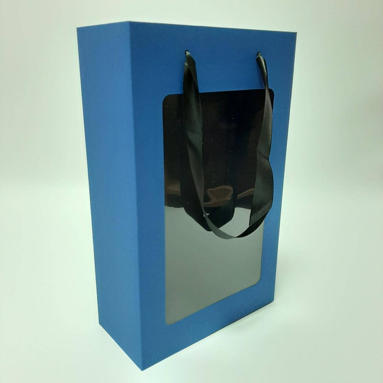 

Коробка подарочная синий 350х210х100 мм. с пакетом