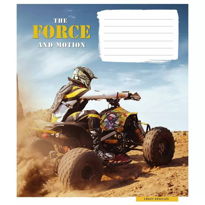 

Зошит шкільний в косу лінію 12 аркушів Школярик, The force and motion