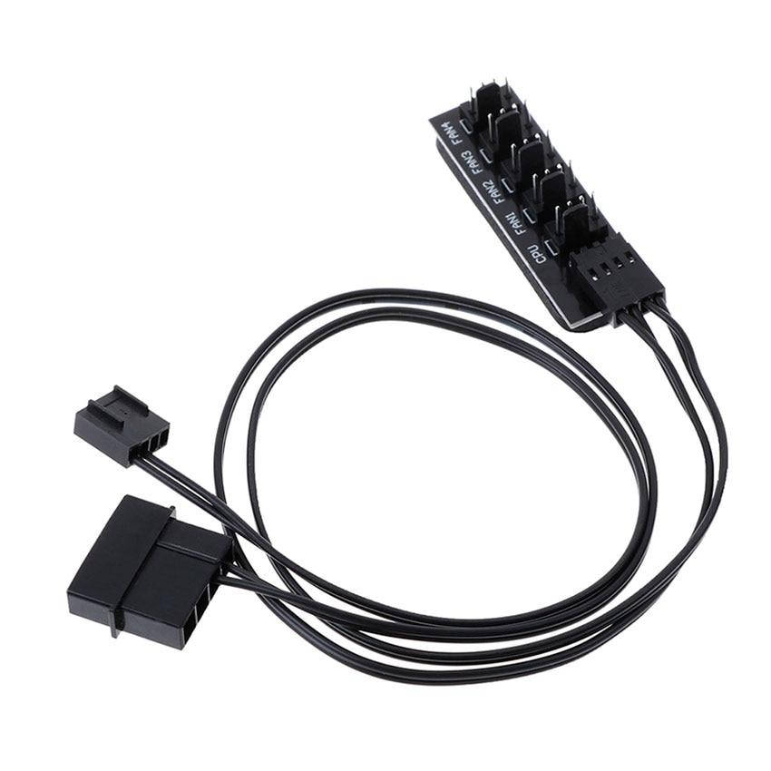 

Переходник управляемый MOLEX на 5 кулеров 3-4 pin 40см разветвитель