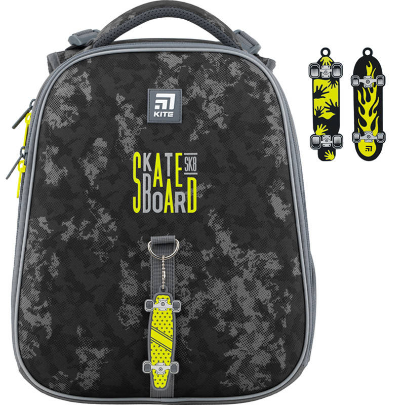 

Рюкзак школьный каркасный Kite Education Skateboard K22-531M-4 1090 г 38х29х16 см серый