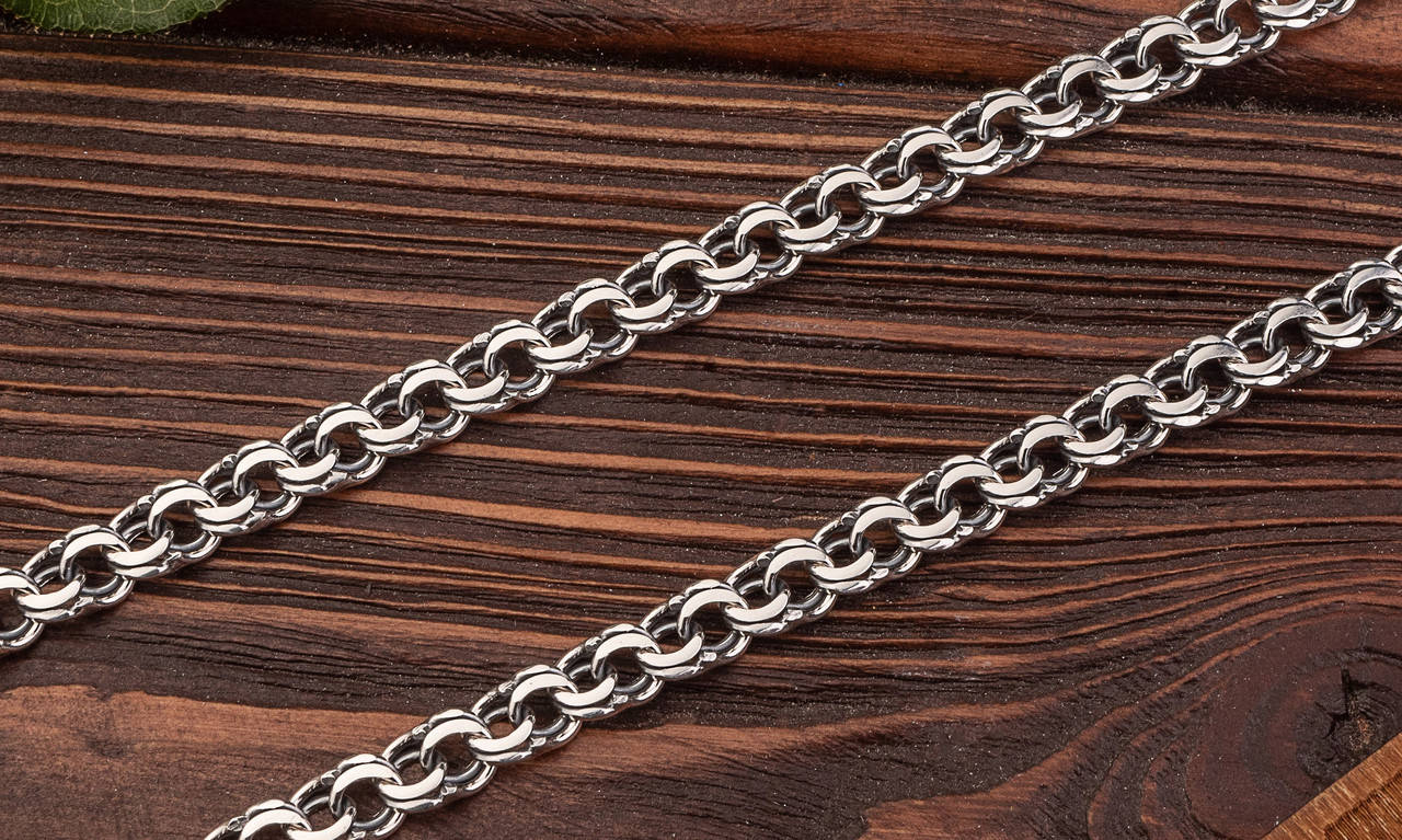 

Серебряная цепочка Плоский (классический) бисмарк  см 17,0 грамм арт 102ч